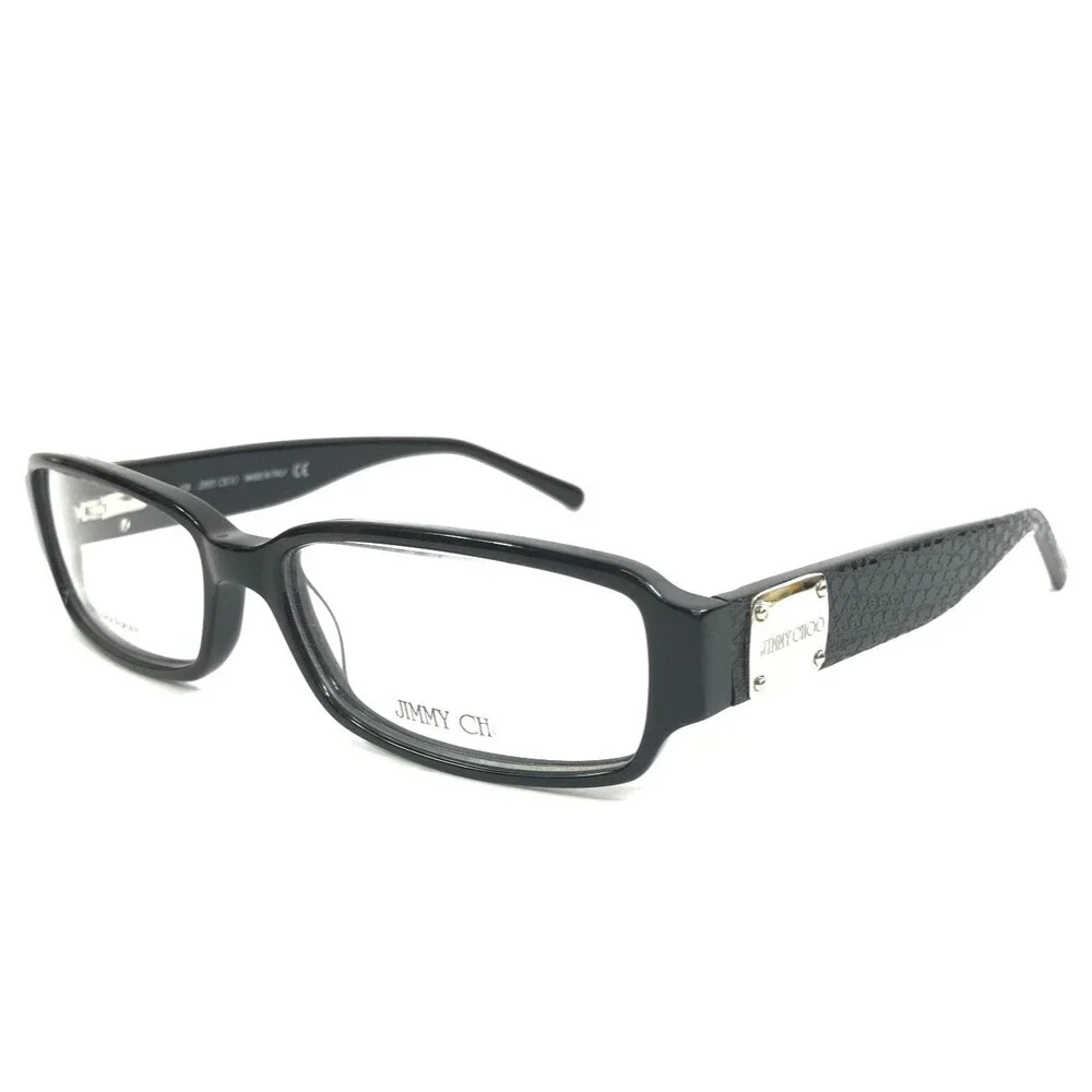 Jimmy Choo Eyeglasses Frames JC10 0807 Black Silver Snakeskin Full Rim 54-15-135